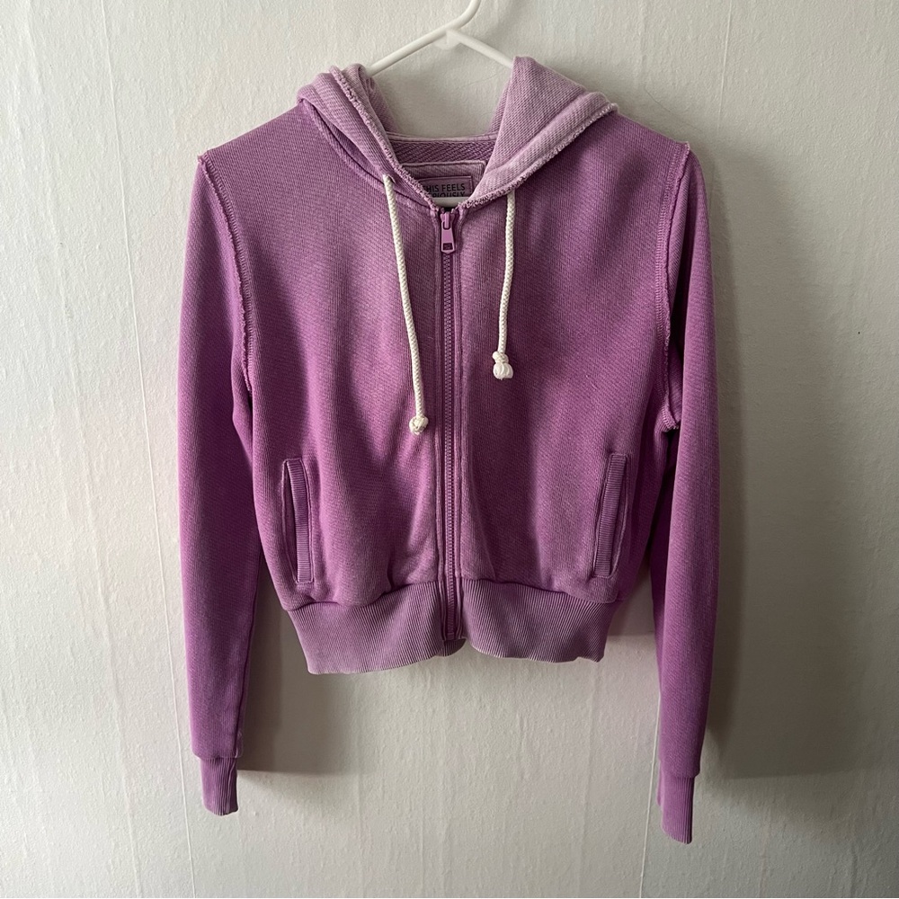 American Eagle Outfitters Cropped Purple Hoodie